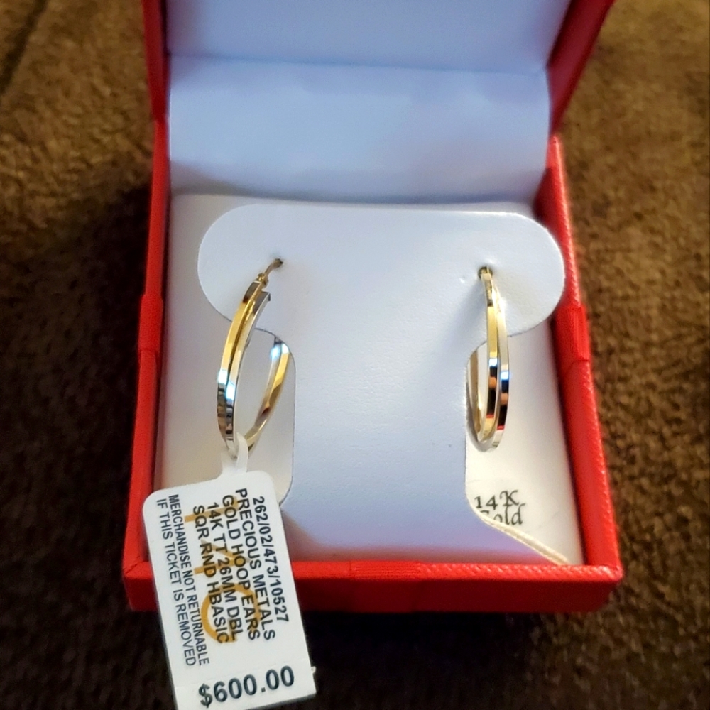 SOLD/ 14kt gold hoops